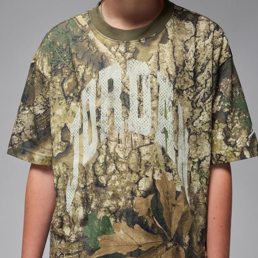 Jordan MVP T-shirt met verweerd tekstlogo voor kids Groen - Foto 3