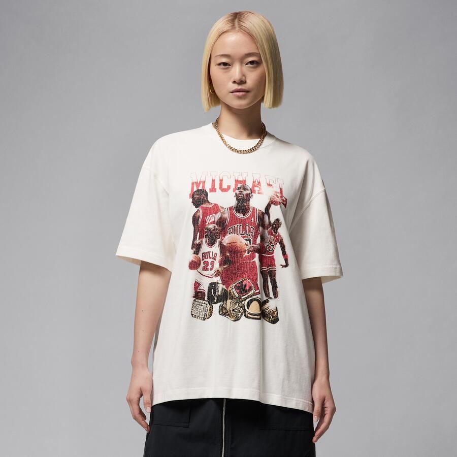 Jordan oversized T-shirt met korte mouwen en graphic voor dames Wit - Foto 4