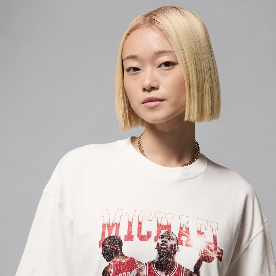 Jordan oversized T-shirt met korte mouwen en graphic voor dames Wit - Foto 2