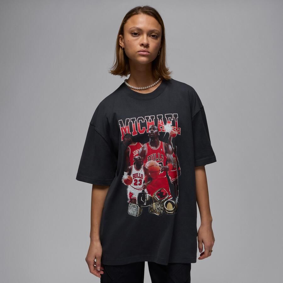 Jordan oversized T-shirt met korte mouwen en graphic voor dames Zwart - Foto 4