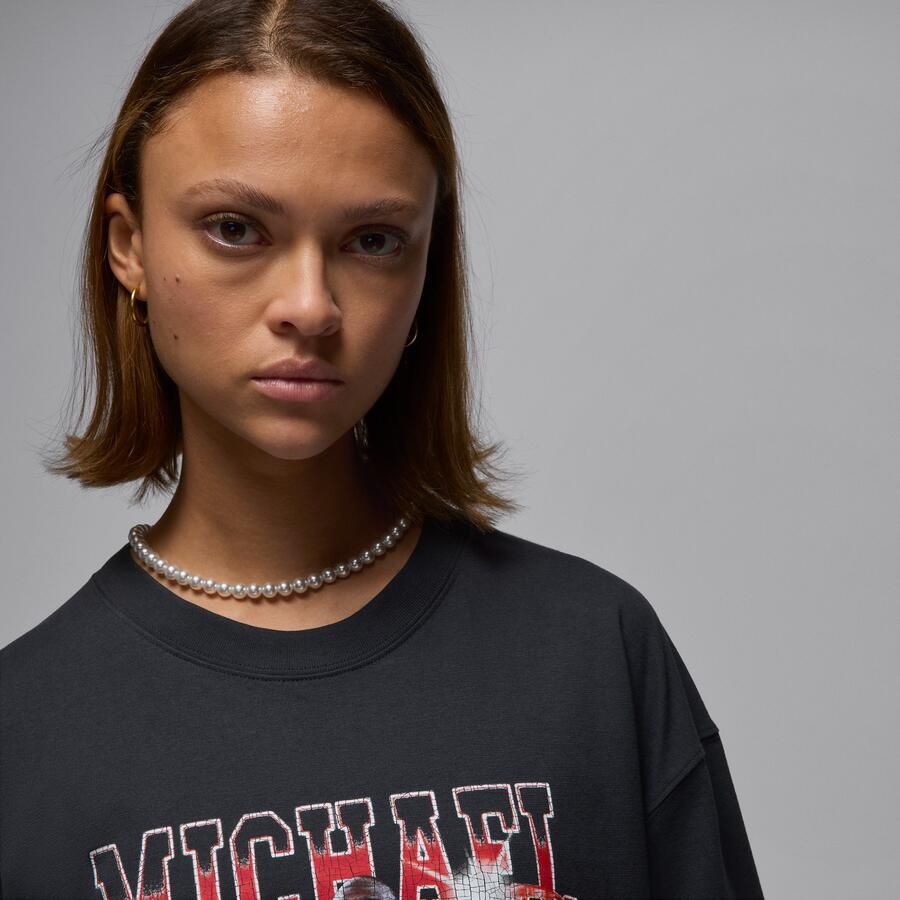 Jordan oversized T-shirt met korte mouwen en graphic voor dames Zwart - Foto 2
