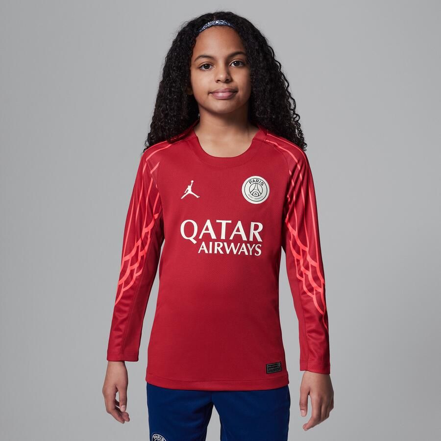 Jordan Paris Saint-Germain 2025 Stadium Goalkeeper Vierde replicavoetbalshirt met lange mouwen en Dri-FIT voor kids Rood - Foto 3