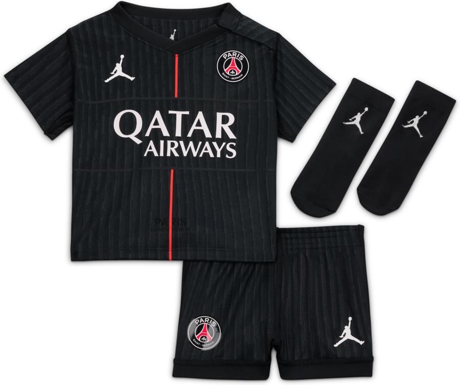 Jordan Paris Saint-Germain 2025 26 Stadium Fourth driedelig replica-voetbaltenue voor baby's peuters Zwart - Foto 2