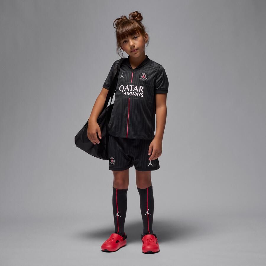 Jordan Paris Saint-Germain 2025 26 Stadium Fourth driedelig replica-voetbaltenue voor kleuters Zwart - Foto 4