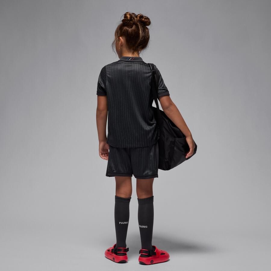 Jordan Paris Saint-Germain 2025 26 Stadium Fourth driedelig replica-voetbaltenue voor kleuters Zwart