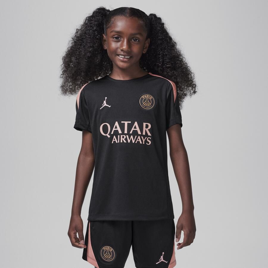 Jordan Paris Saint-Germain Strike Derde Dri-FIT knit voetbaltop met korte mouwen voor kids Zwart - Foto 3