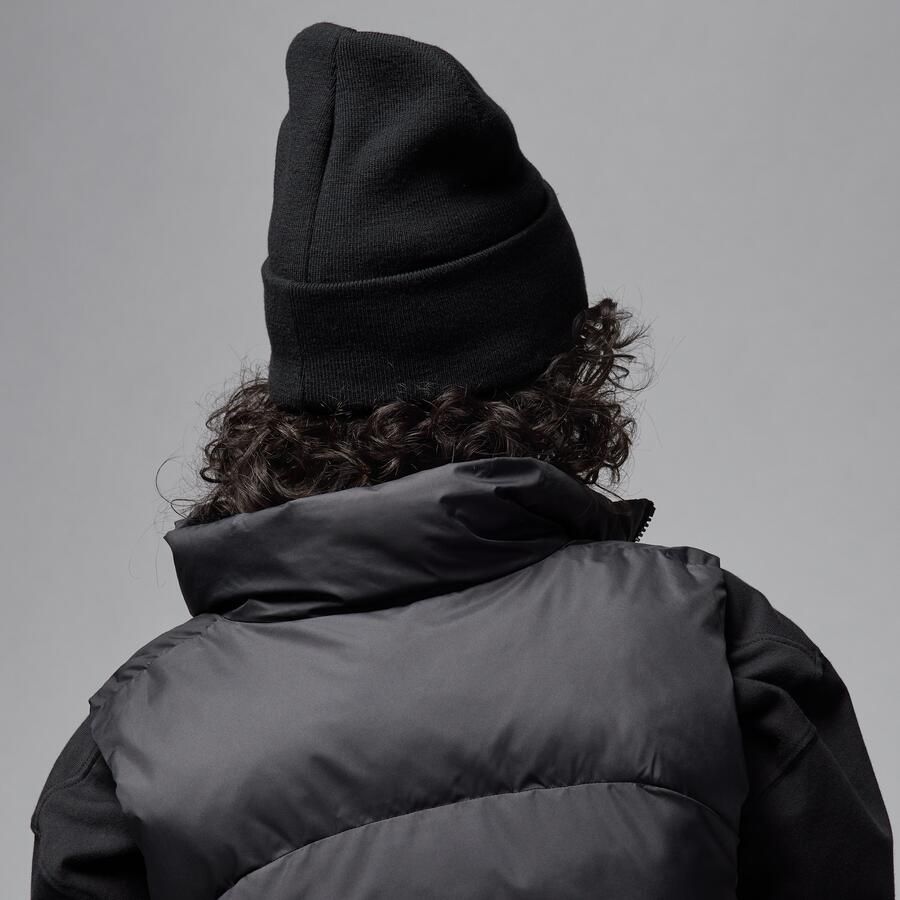Jordan Peak beanie met satijnen voering Zwart - Foto 4