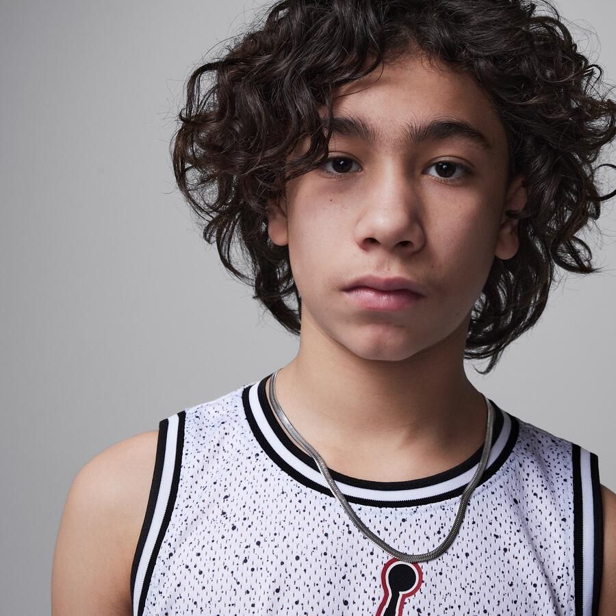 Jordan Playoff gespikkelde jersey voor kids Wit - Foto 2