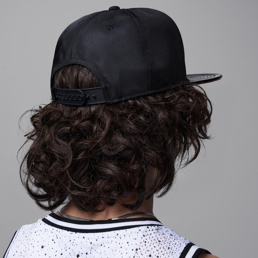 Jordan Retro 11 pet met platte klep voor kids Zwart