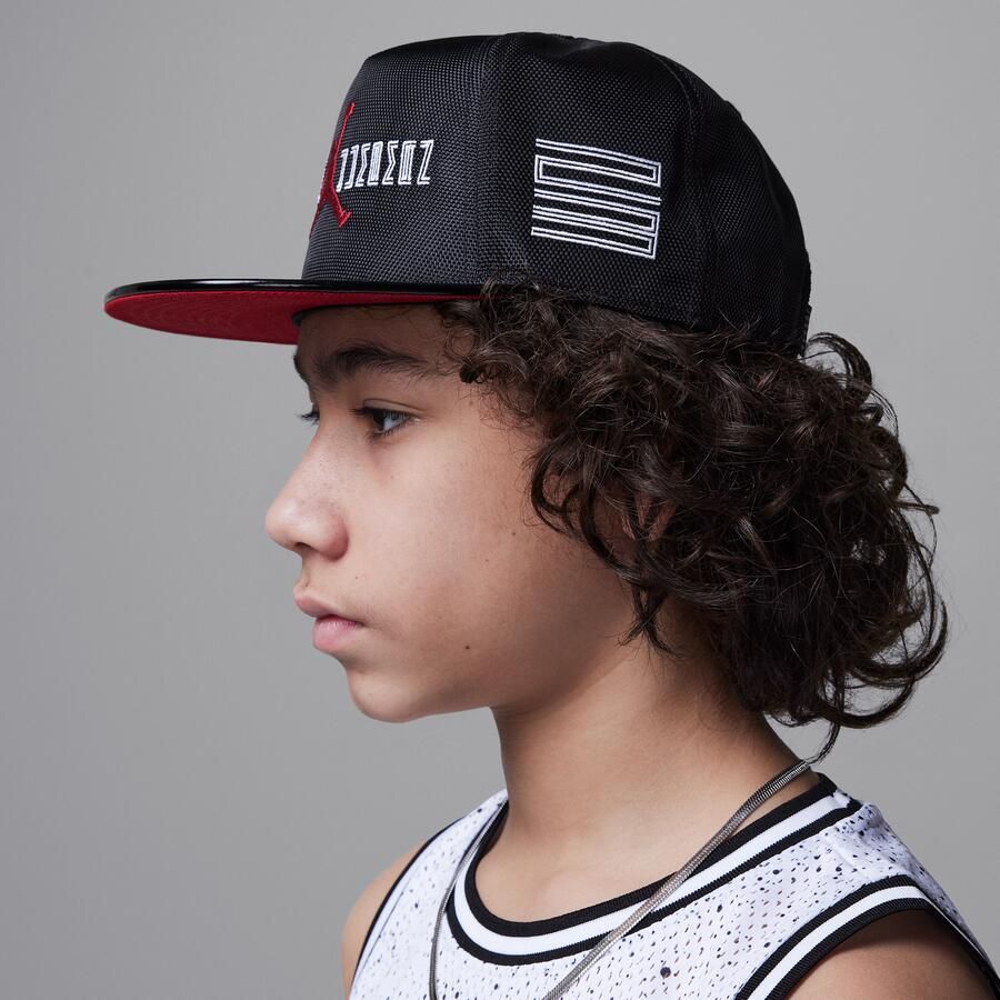 Jordan Retro 11 pet met platte klep voor kids Zwart - Foto 2