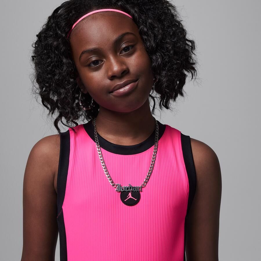 Jordan 'She Takes Flight' geribde jurk voor meisjes Roze - Foto 2