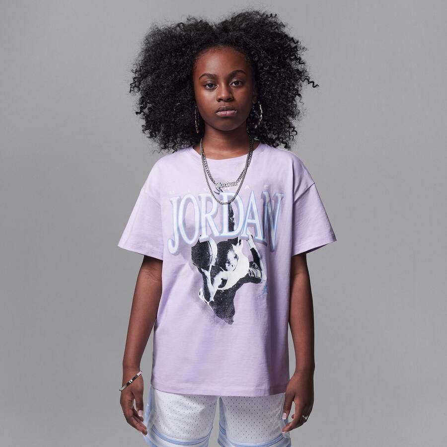 Jordan Soar oversized T-shirt voor kids Paars - Foto 4