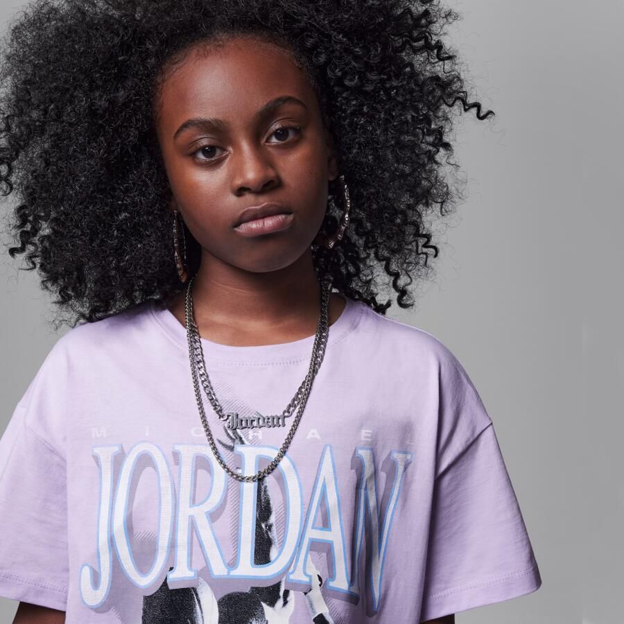 Jordan Soar oversized T-shirt voor kids Paars - Foto 2