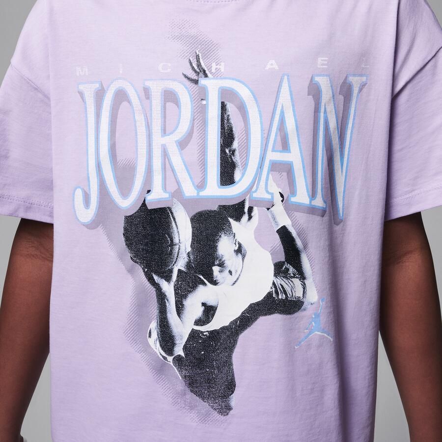 Jordan Soar oversized T-shirt voor kids Paars - Foto 3
