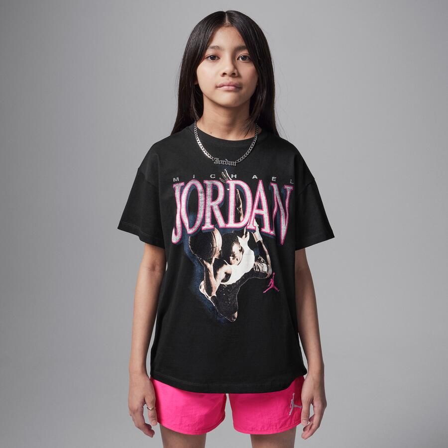 Jordan Soar oversized T-shirt voor kids Zwart - Foto 4