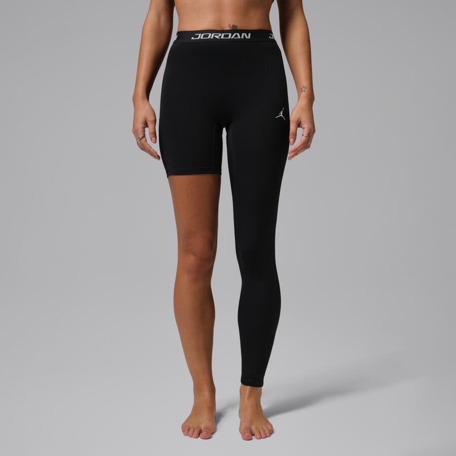 Jordan Sport basketballegging met hoge taille en enkele pijp voor dames (links) Zwart - Foto 4