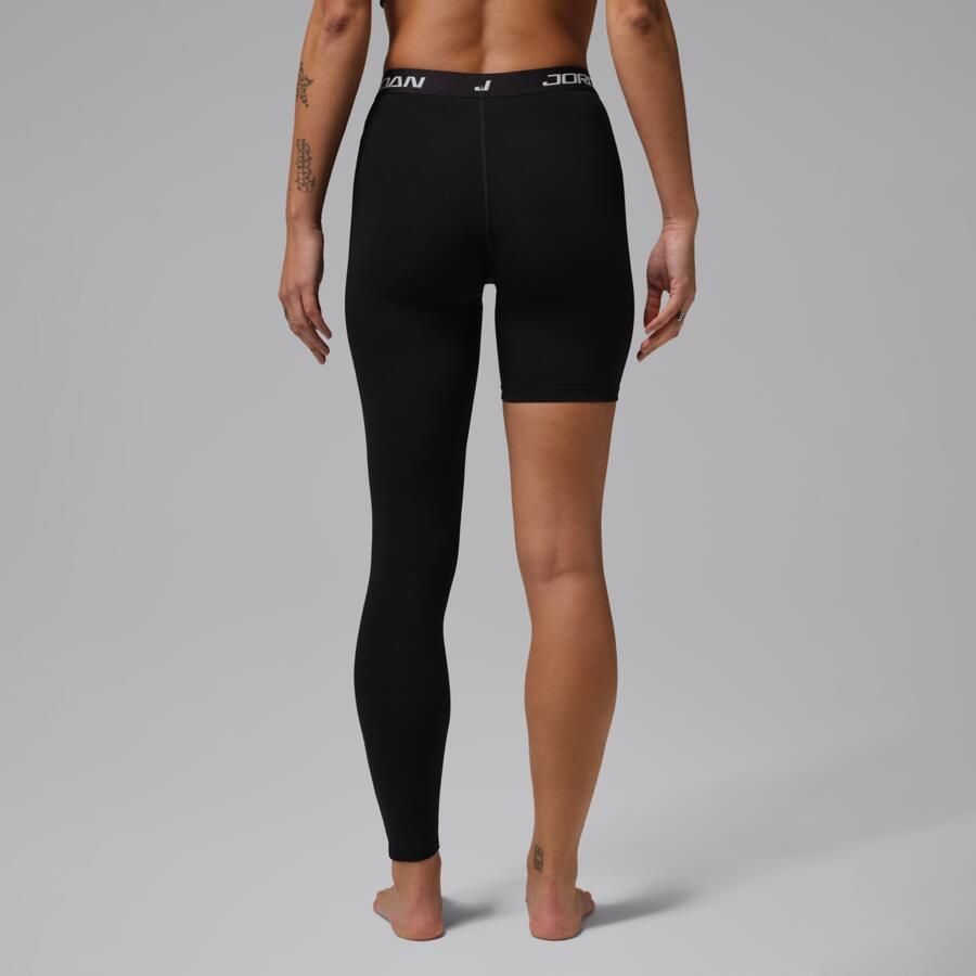 Jordan Sport basketballegging met hoge taille en enkele pijp voor dames (links) Zwart