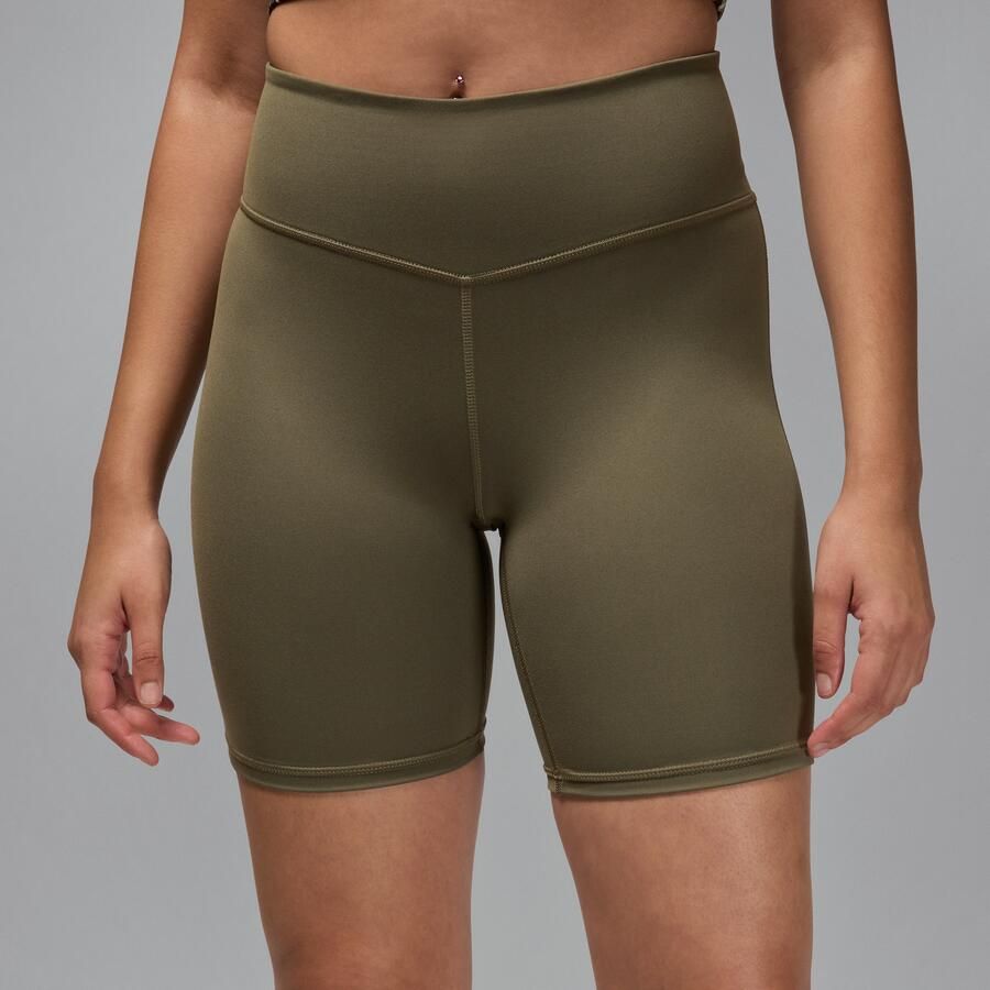 Jordan Sport bikeshorts met hoge taille voor dames (18 cm) Groen - Foto 4