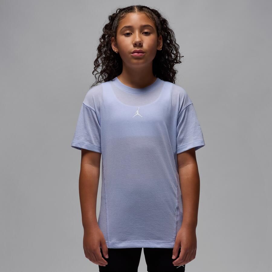 Jordan Sport Dri-FIT Diamond top met korte mouwen voor kids Grijs - Foto 4