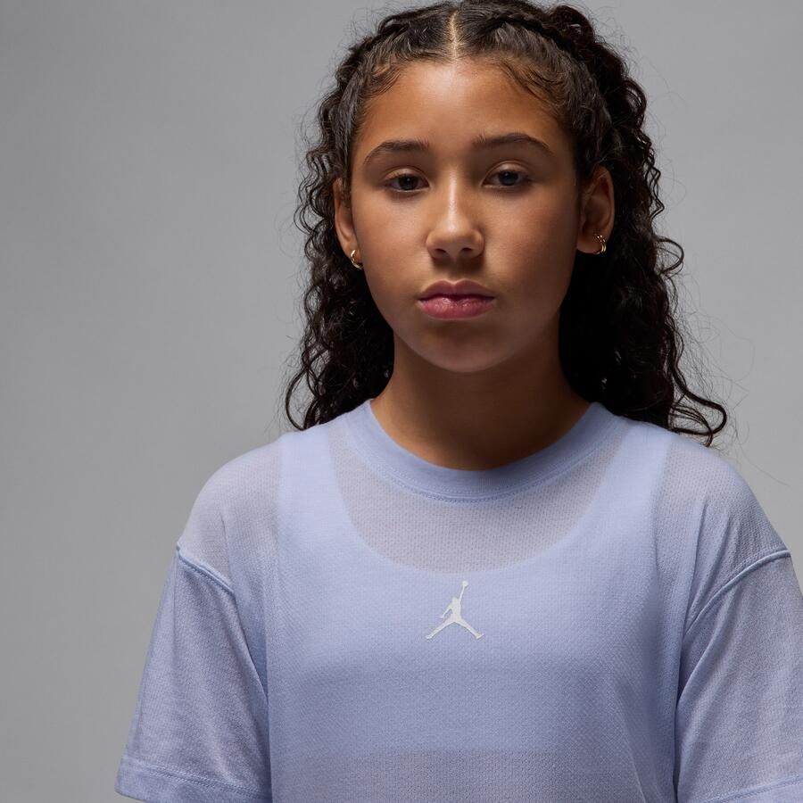 Jordan Sport Dri-FIT Diamond top met korte mouwen voor kids Grijs - Foto 2