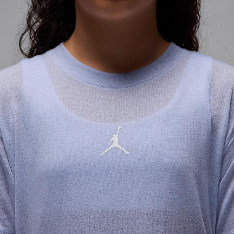 Jordan Sport Dri-FIT Diamond top met korte mouwen voor kids Grijs - Foto 3