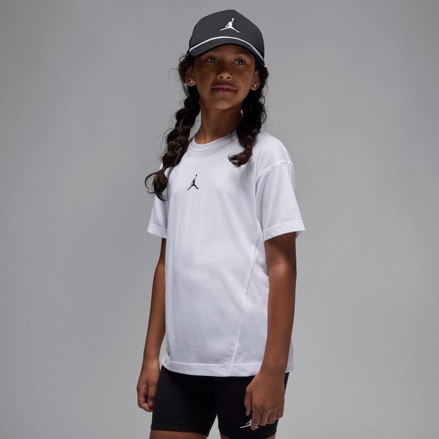 Jordan Sport Dri-FIT Diamond top met korte mouwen voor kids Wit - Foto 4