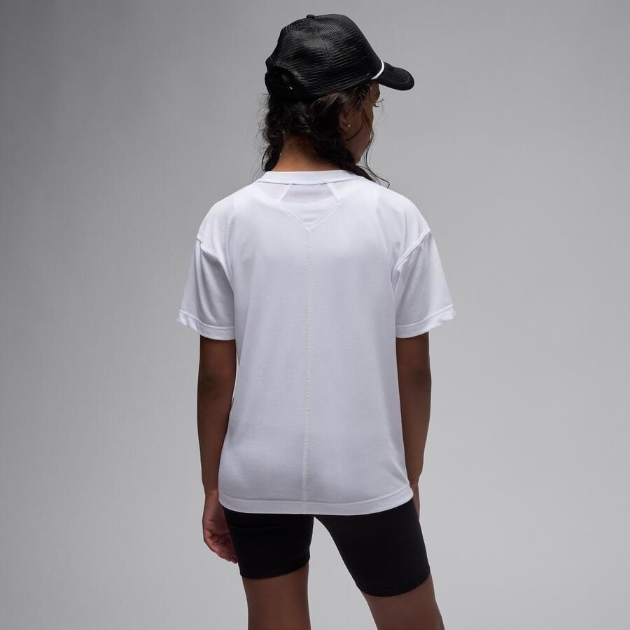 Jordan Sport Dri-FIT Diamond top met korte mouwen voor kids Wit