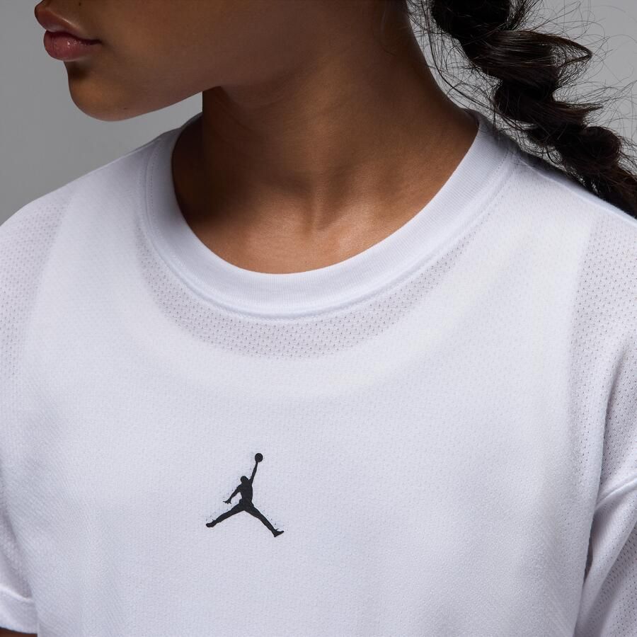 Jordan Sport Dri-FIT Diamond top met korte mouwen voor kids Wit - Foto 3