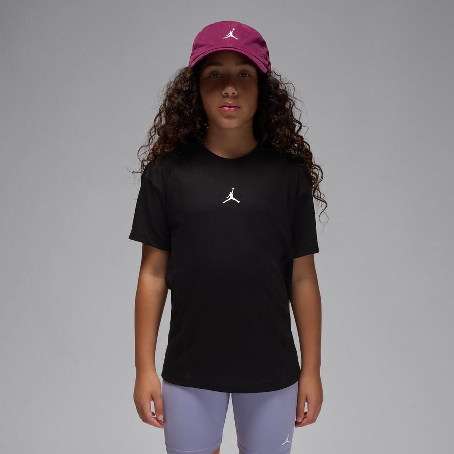 Jordan Sport Dri-FIT Diamond top met korte mouwen voor kids Zwart - Foto 4