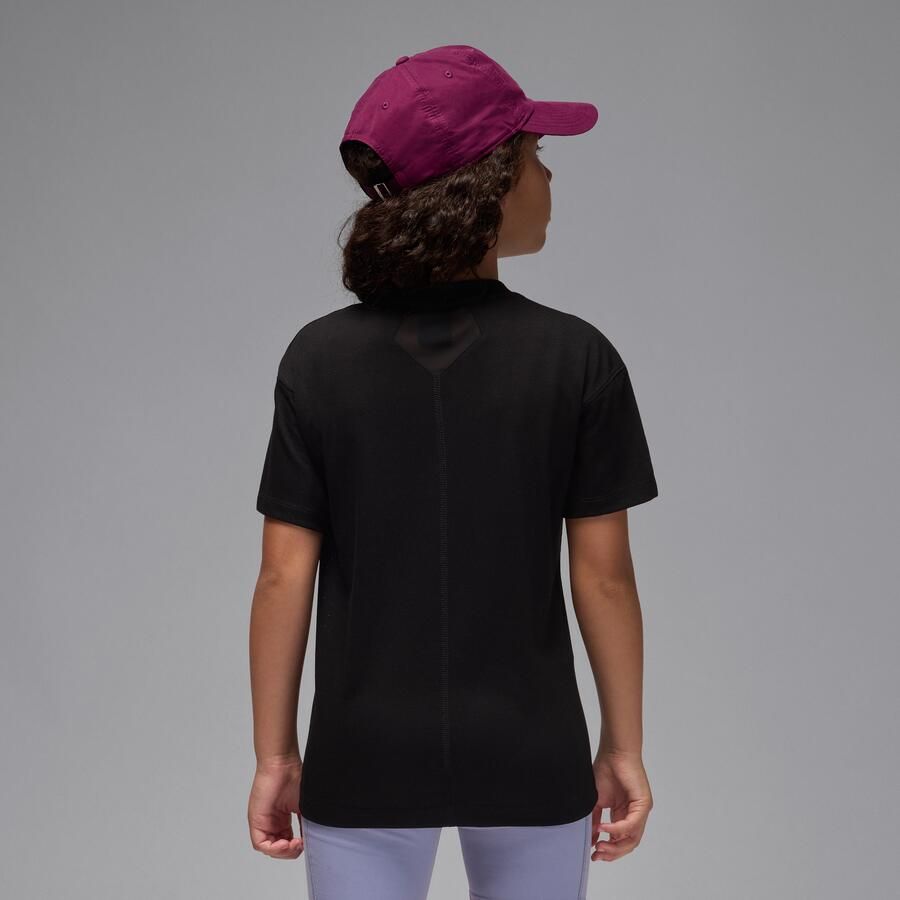 Jordan Sport Dri-FIT Diamond top met korte mouwen voor kids Zwart