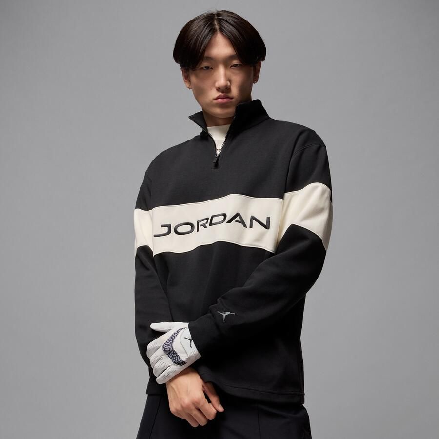 Jordan Sport Dri-FIT golftop met korte rits voor heren Zwart - Foto 4