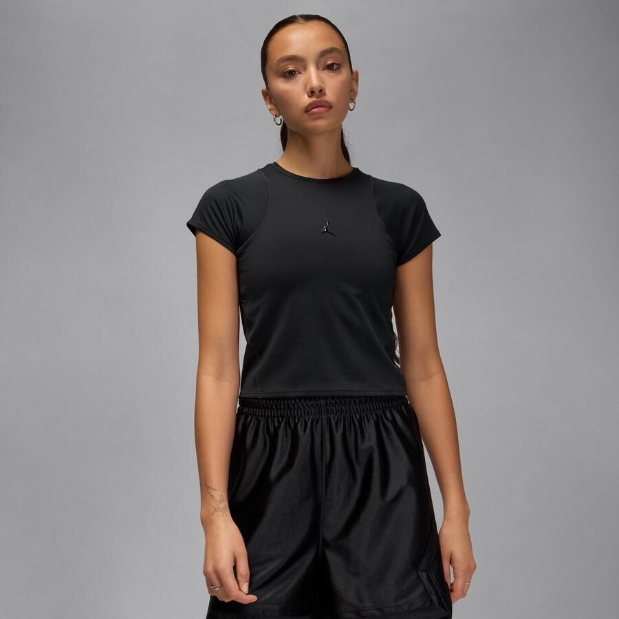 Jordan Sport Flightweight Dri-FIT top met korte mouwen voor dames Zwart - Foto 4