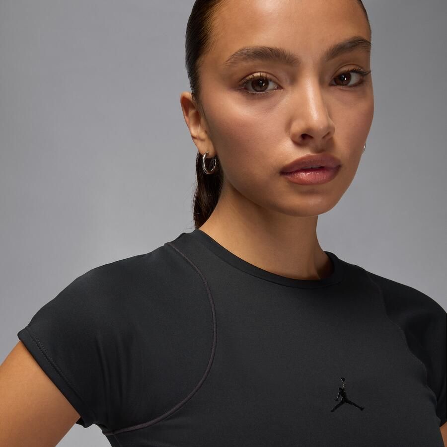 Jordan Sport Flightweight Dri-FIT top met korte mouwen voor dames Zwart - Foto 2