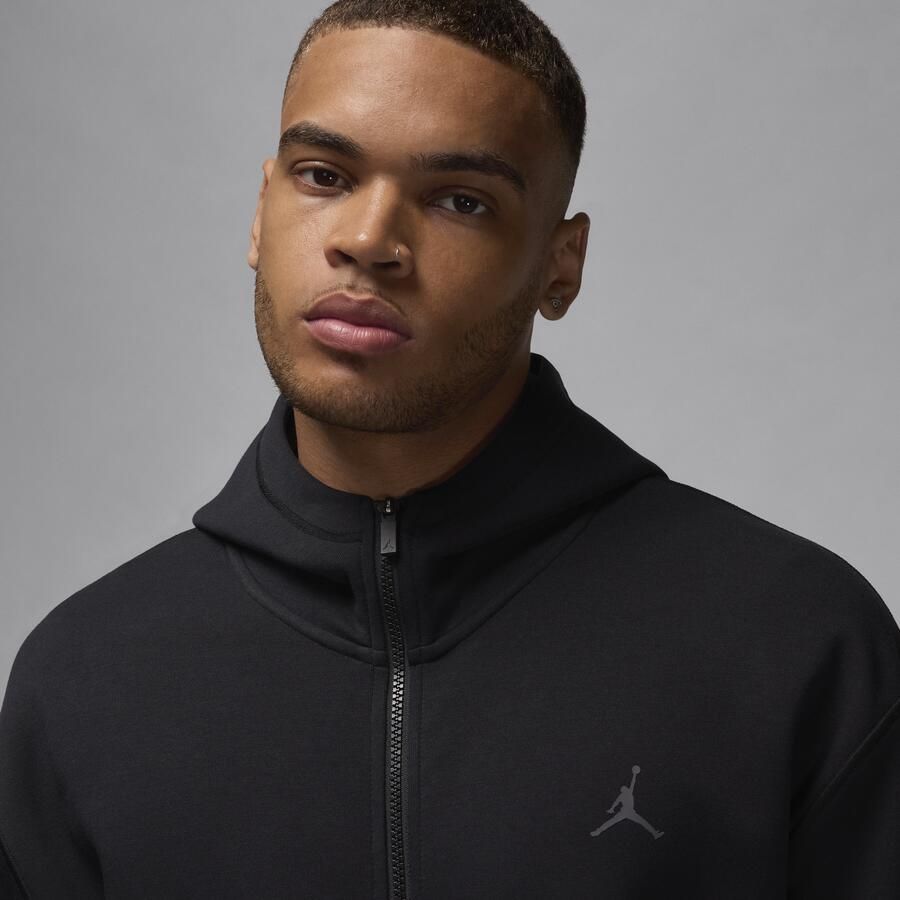 Jordan Sport Hoop Fleece Dri-FIT herenhoodie met rits Zwart