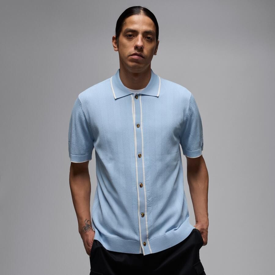 Jordan Sport knit golftop met knoopsluiting voor heren Blauw - Foto 4