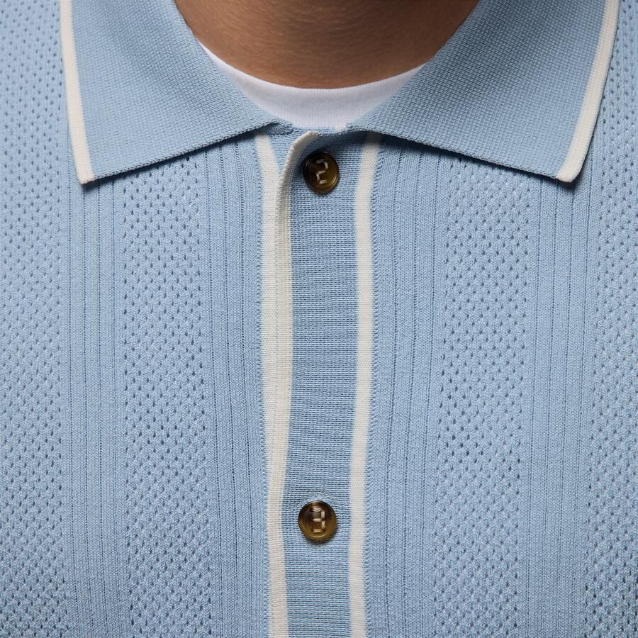 Jordan Sport knit golftop met knoopsluiting voor heren Blauw - Foto 3