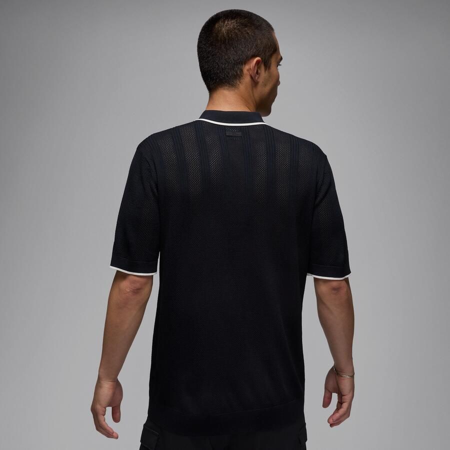 Jordan Sport knit golftop met knoopsluiting voor heren Zwart