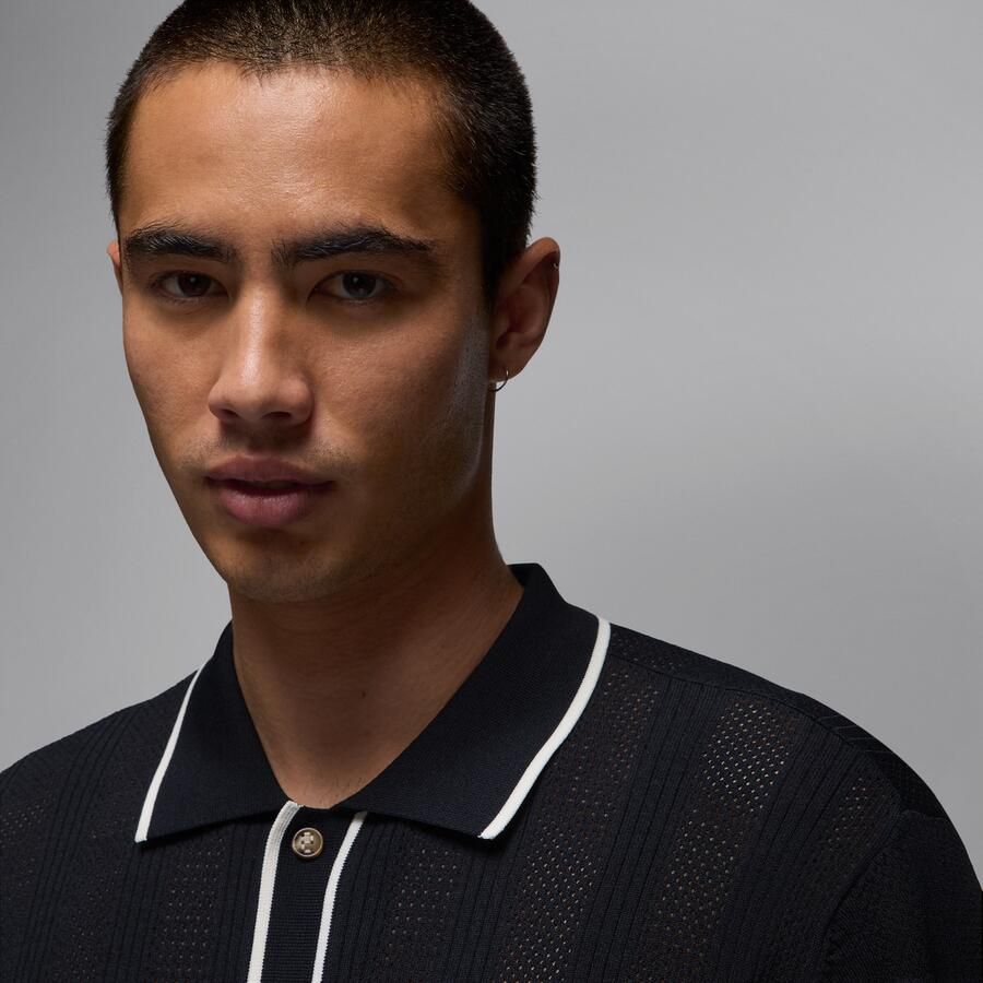 Jordan Sport knit golftop met knoopsluiting voor heren Zwart - Foto 2