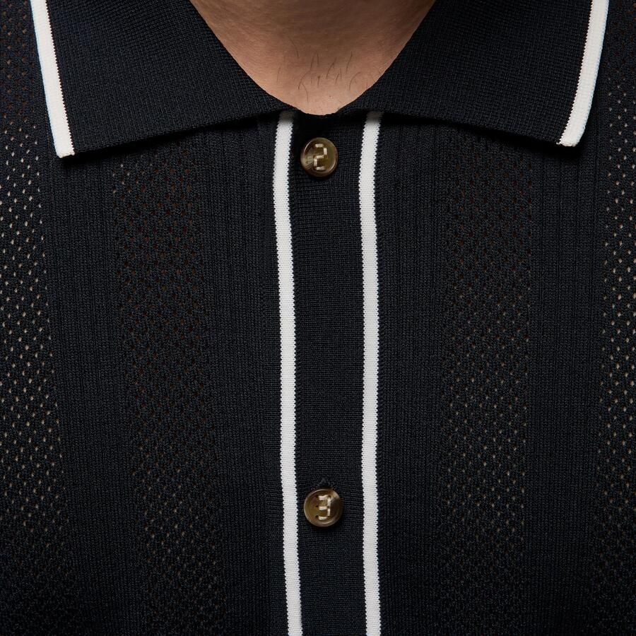 Jordan Sport knit golftop met knoopsluiting voor heren Zwart - Foto 3