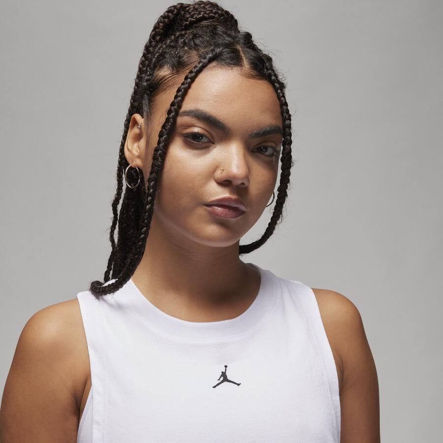 Jordan Sport tanktop met ruitdetail voor dames Wit