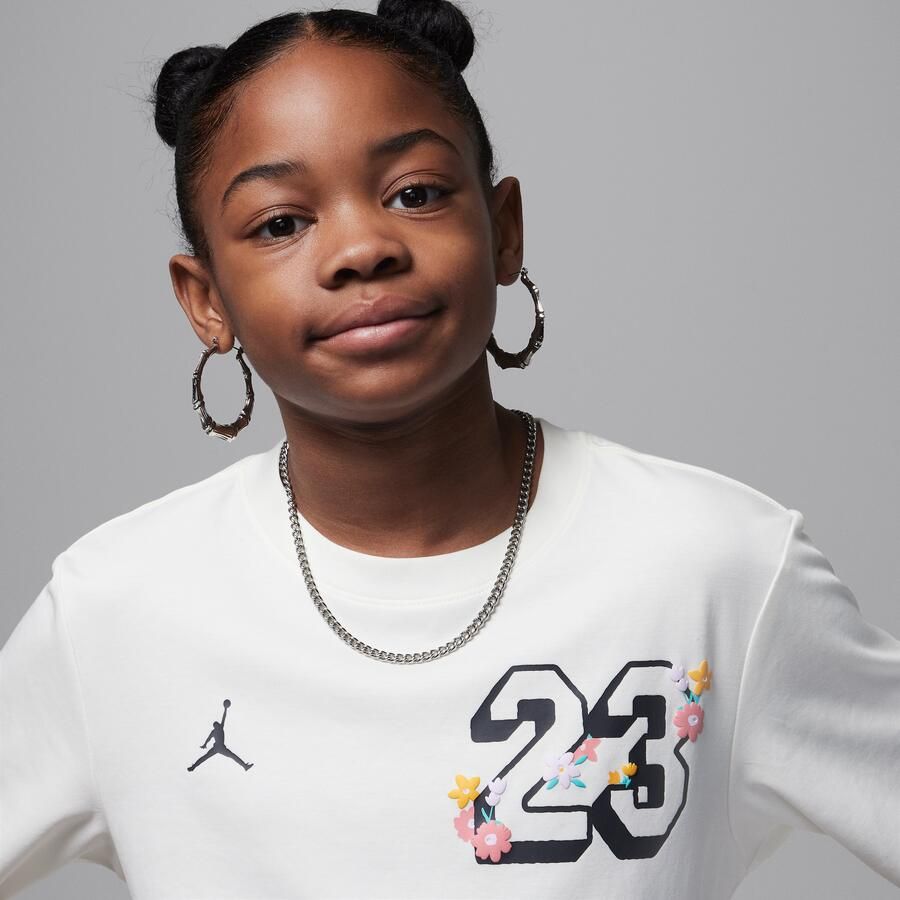 Jordan Summer Bloom oversized T-shirt voor kids Wit - Foto 2