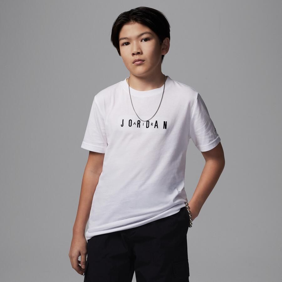 Jordan T-shirt met geborduurd logo voor kids Wit - Foto 4