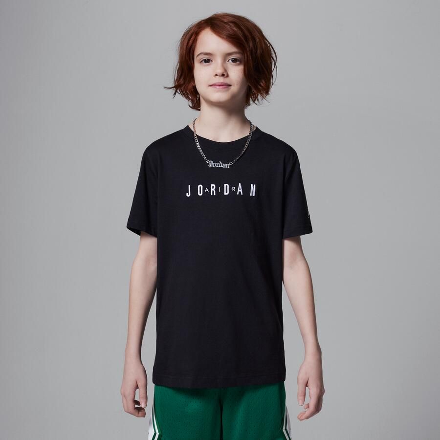 Jordan T-shirt met geborduurd logo voor kids Zwart - Foto 4
