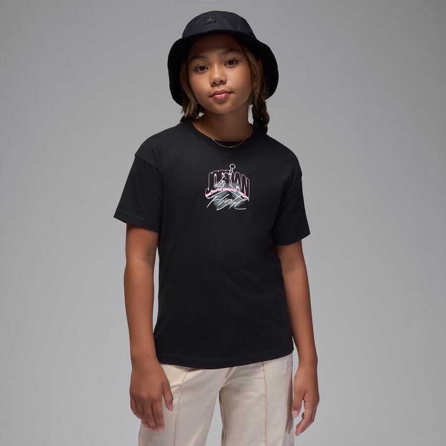 Jordan T-shirt met gestretchte graphic voor kids Zwart - Foto 4