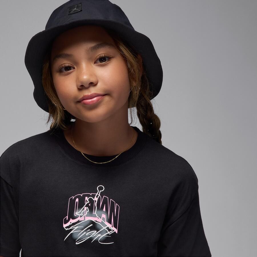 Jordan T-shirt met gestretchte graphic voor kids Zwart - Foto 2