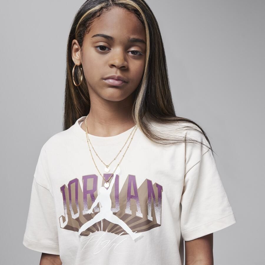 Jordan T-shirt met Push Through graphic voor kids Bruin
