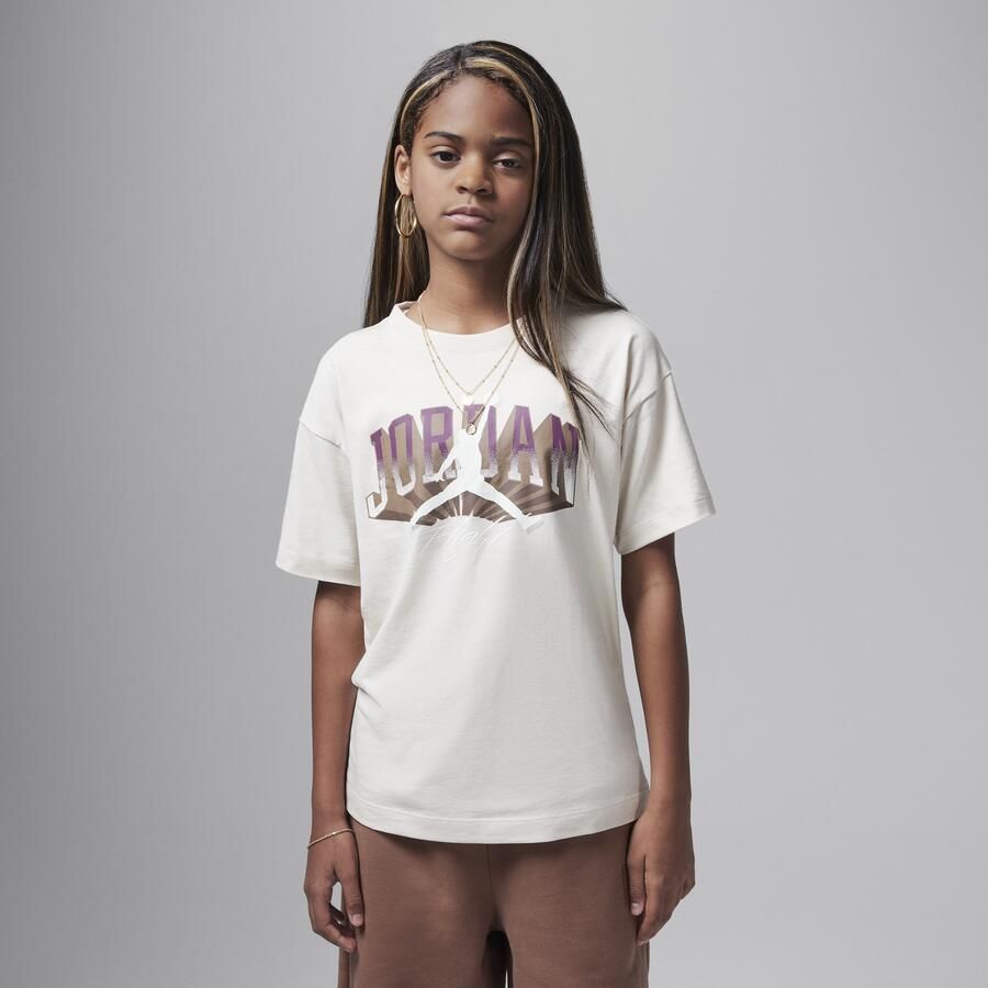 Jordan T-shirt met Push Through graphic voor kids Bruin - Foto 3