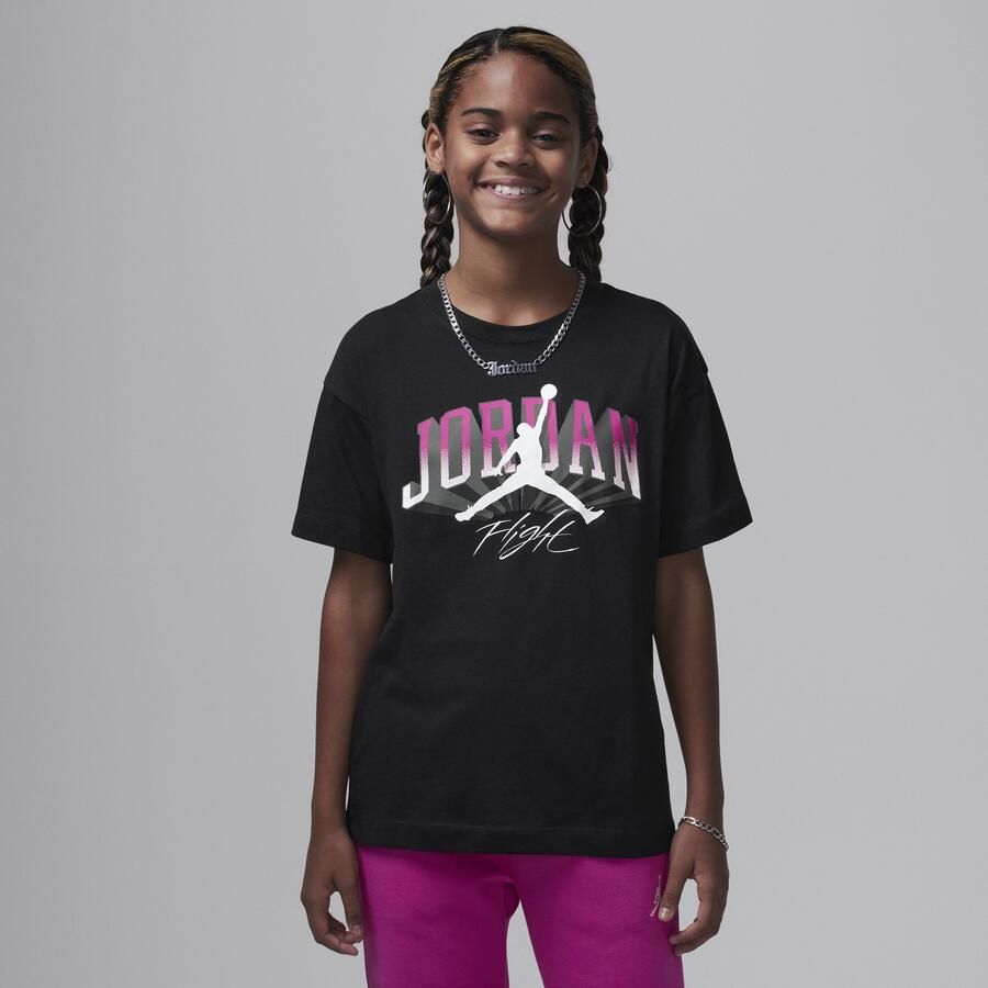 Jordan T-shirt met Push Through graphic voor kids Zwart - Foto 3