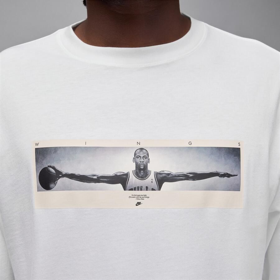 Jordan T-shirt met ronde hals en lange mouwen voor heren Wit - Foto 3