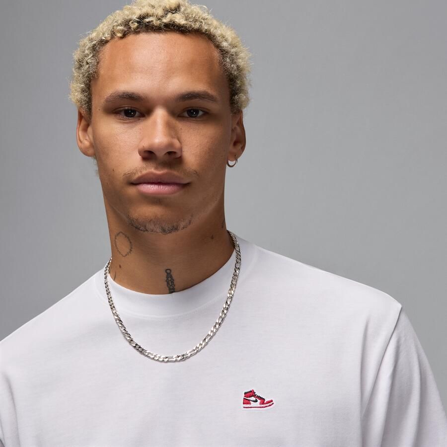 Jordan T-shirt met sneakerpatch voor heren Wit